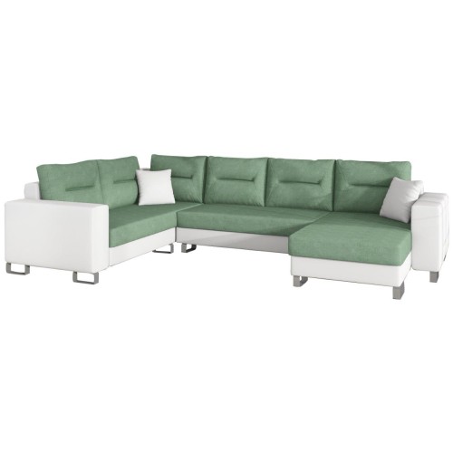 Γωνιακός καναπές Δεξιά Γωνία Art Maison Afton - Green White (312x210x95εκ)