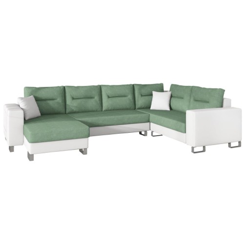 Γωνιακός καναπές Αριστερή Γωνία Art Maison Afton - Green White (312x210x95εκ)