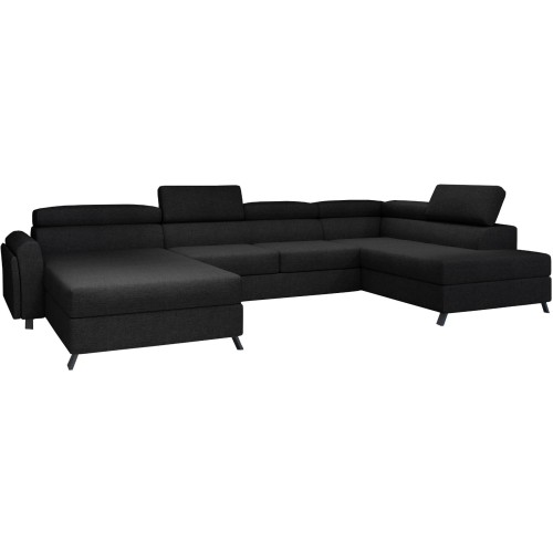 Γωνιακός καναπές Δεξιά Γωνία Art Maison Andes - Black (370x190x98εκ)