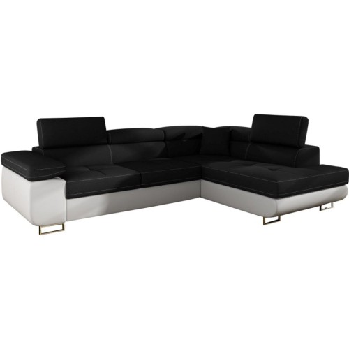 Γωνιακός καναπές Δεξιά Γωνία Art Maison Ancram - White Black (275x202x90εκ.)