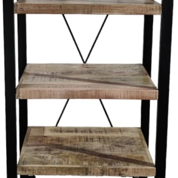 ΒΙΒΛΙΟΘΗΚΗ ART MAISON BAKERSFIELD - NATURAL BLACK (80x45x185εκ.)