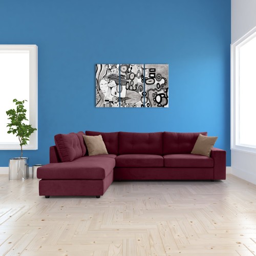 Γωνιακός καναπές Δεξιά Γωνία Art Maison Accord - Petrol (280x225x87εκ)