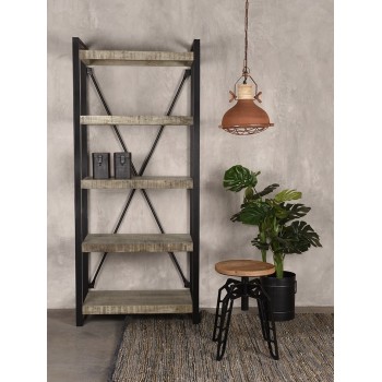 ΒΙΒΛΙΟΘΗΚΗ ART MAISON BAKERSFIELD - NATURAL BLACK (80x45x185εκ.)