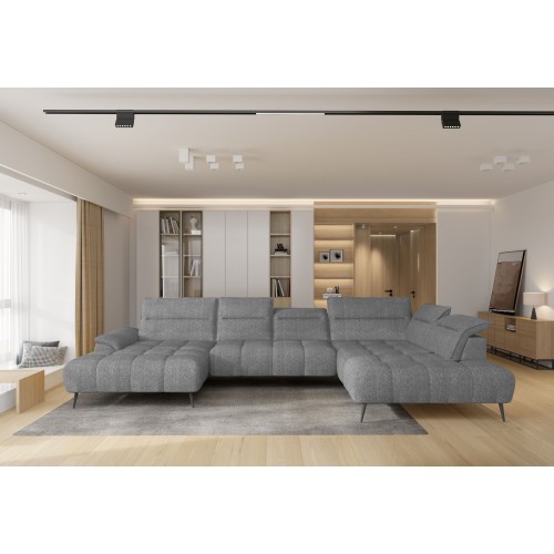 Γωνιακός καναπές Δεξιά Γωνία Art Maison Angelica - Gray (389x220x80εκ)