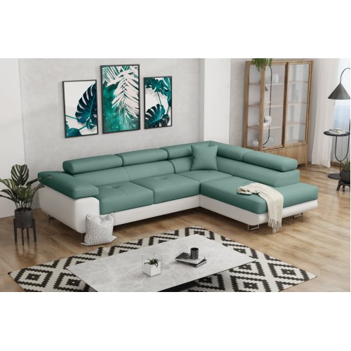 Γωνιακός καναπές Αριστερή Γωνία Art Maison Ancram - White Petrol (275x202x90εκ.)
