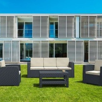 Καναπές Τριθέσιος Πολυπροπυλενίου με μαξιλάρι Art Maison Fredericia - Dark Gray (198Χ79Χ79εκ.)