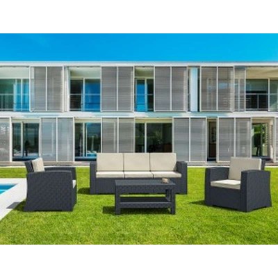 Καναπές Τριθέσιος Πολυπροπυλενίου με μαξιλάρι Art Maison Fredericia - Dark Gray (198Χ79Χ79εκ.)