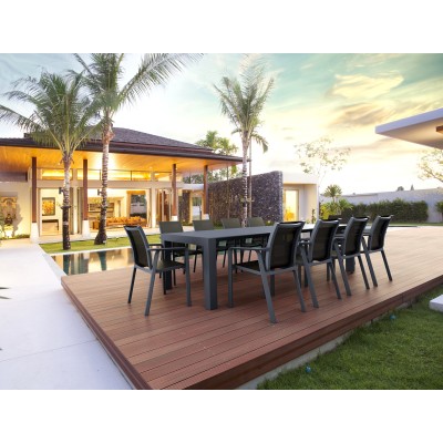 Σετ Τραπεζαρίας κήπου 11 Τεμαχίων Art Maison Nykobing - Dark Gray (100x260/300x75εκ.)