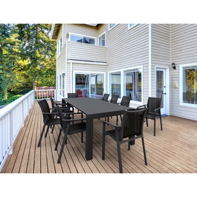 Σετ Τραπεζαρίας κήπου 11 Τεμαχίων Art Maison Nykobing - Dark Gray (100x260/300x75εκ.)