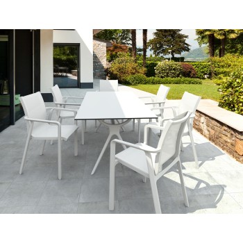 Σετ Τραπεζαρίας κήπου 7 Τεμαχίων Art Maison Frederikssund - White (180x90x74εκ)