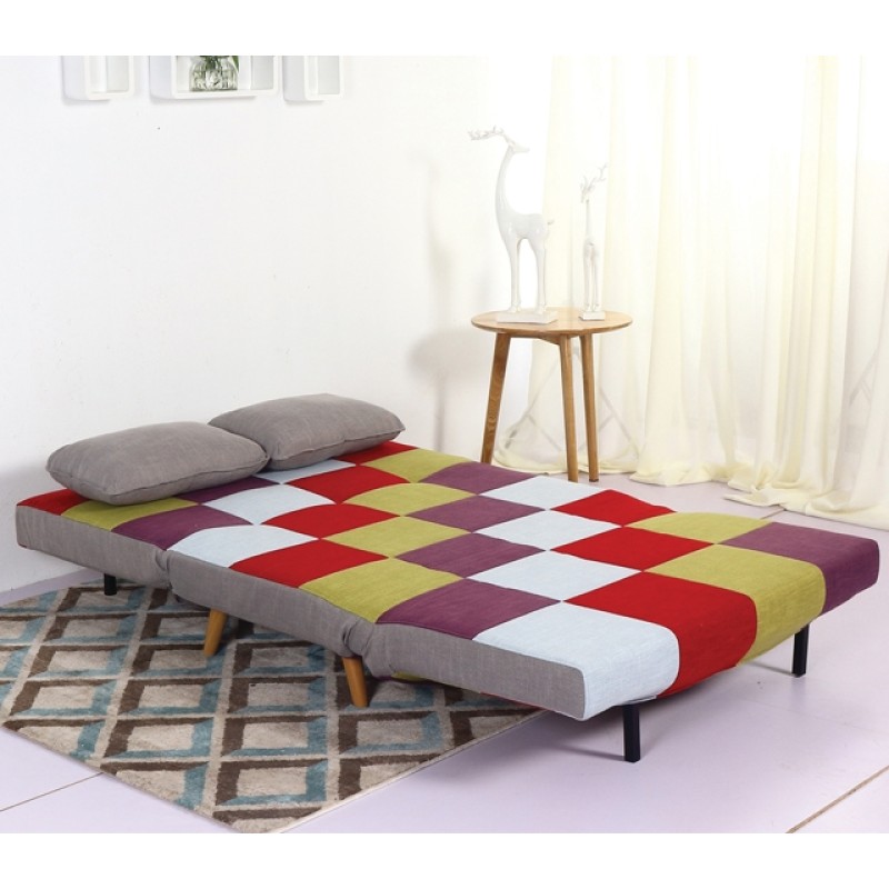 Καναπές-Κρεβάτι Art Maison Elliot Ύφασμα Patchwork 120Χ89εκ.-120Χ89Χ42-87εκ. - ΚΡΕΒ.120Χ190Χ28εκ.