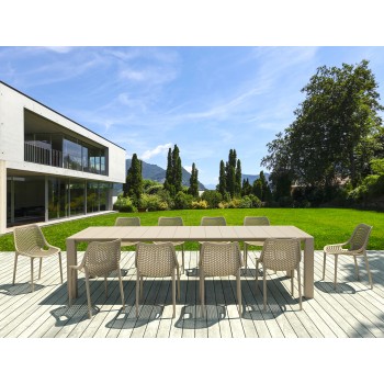 Σετ Τραπεζαρίας κήπου 11 Τεμαχίων Art Maison Frederikssund - Taupe (100X260/300Χ75εκ.)