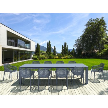 Σετ Τραπεζαρίας κήπου 11 Τεμαχίων Art Maison Frederikssund - Dark Gray (100X260/300Χ75εκ.)