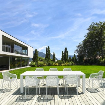 Σετ Τραπεζαρίας κήπου 9 Τεμαχίων Art Maison Frederikssund - White (100X260/300Χ75εκ.)