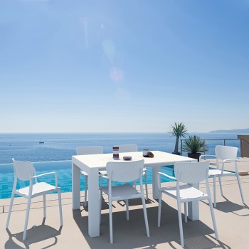 Σετ Τραπεζαρίας κήπου 7 Τεμαχίων Art Maison Losning - White (100x100/140x75εκ.)