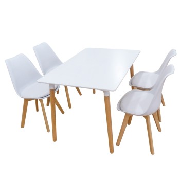 Σετ Τραπεζαρίας Art Maison Jiron White 5τμχ 120Χ80X72εκ.