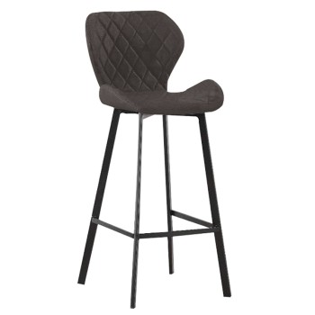 Σκαμπό Μπάρ Art Maison Nyborg 2τμχ Μαύρο Ύφασμα 48x46x73/106εκ.-48X46X106εκ.