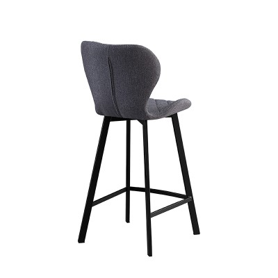 Σκαμπό Μπάρ Art Maison Nyborg 2τμχ Γκρί Ύφασμα 48x46x65/97εκ.-48X46X65/97εκ.