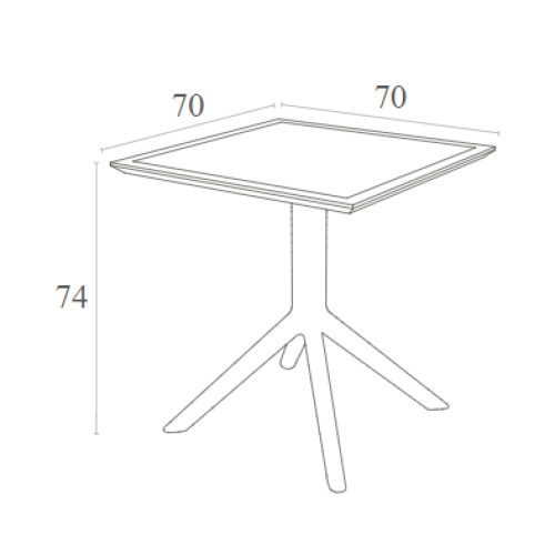 Τραπέζι Art Maison Strand - White (70x70x74εκ)
