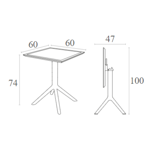 Τραπέζι Art Maison Strand - Dark Gray (60x60x74εκ)