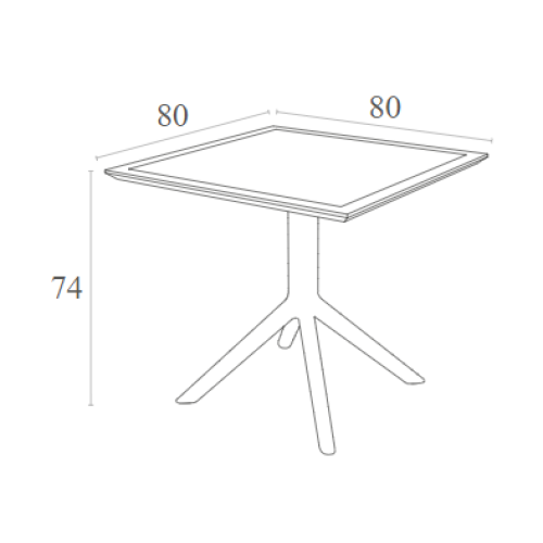 Τραπέζι Art Maison Strand - Taupe (80x80x74εκ)