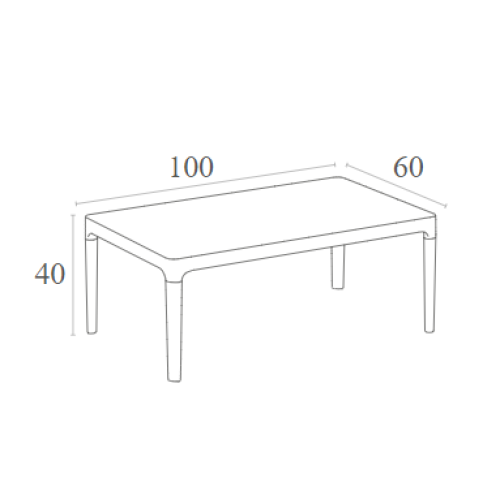 Τραπέζι Art Maison Strand - Dark Gray (100x60x40εκ)
