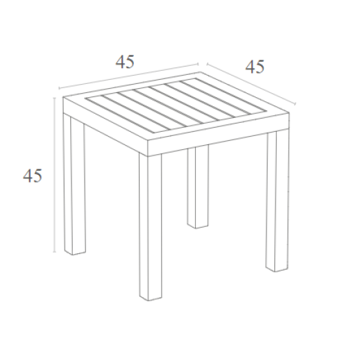 Τραπέζι Art Maison Skanderborg - Dark Gray (45Χ45Χ45εκ)