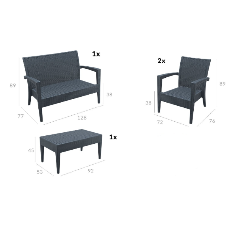 Σετ Σαλονιού 4 Τεμαχίων με μαξιλάρι Art Maison Hedensted - Dark Gray (128x77x89εκ.) Σετ Σαλονιού 4 Τεμαχίων με μαξιλάρι Art Maison Hedensted - Dark Gray (128x77x89εκ.)
