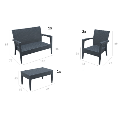 Σετ Σαλονιού 4 Τεμαχίων με μαξιλάρι Art Maison Hedensted - Brown (128x77x89εκ.)