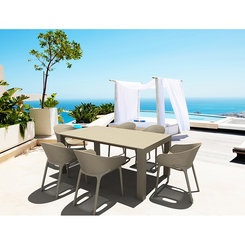 Σετ Τραπεζαρίας 7τμχ Art Maison Jigoro Taupe 100X180/220Χ75εκ.