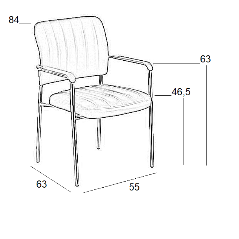 Πολυθρόνα Επισκέπτη Art Maison Haderslev - Black (55X50X81εκ.)