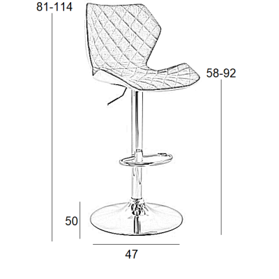 Σκαμπό Μπάρ Art Maison Faaborg 2τμχ Μαύρο Ύφασμα 47x50x115εκ.-47Χ50Χ65-94/87-115εκ.