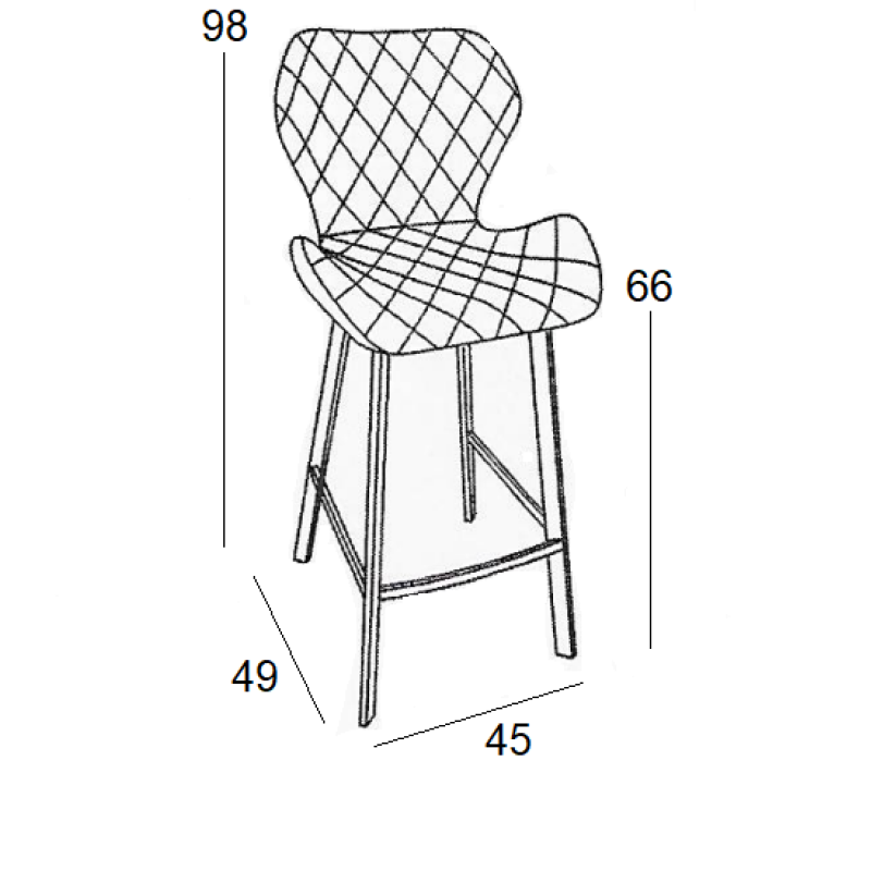 Σκαμπό Μπάρ Art Maison Nyborg 2τμχ Μαύρο Ύφασμα 48x46x65/97εκ.-48X46X65/97εκ.