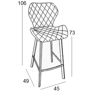 Σκαμπό Μπάρ Art Maison Nyborg 2τμχ Μαύρο Ύφασμα 48x46x73/106εκ.-48X46X106εκ.
