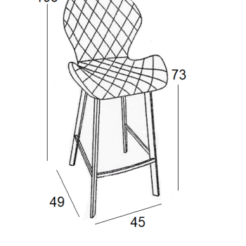 Σκαμπό Μπάρ Art Maison Nyborg 2τμχ Μαύρο Ύφασμα 48x46x73/106εκ.-48X46X106εκ.