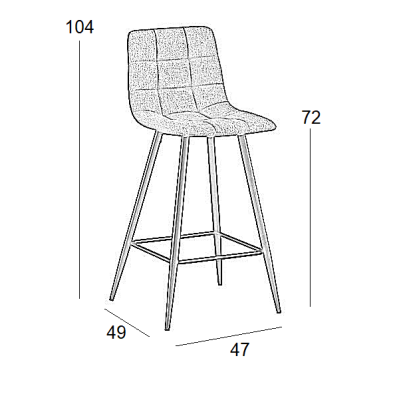Σκαμπό Μπάρ Art Maison Braham 4τμχ Off White Ύφασμα 41x46x73/100εκ.-41X46X73/100εκ.