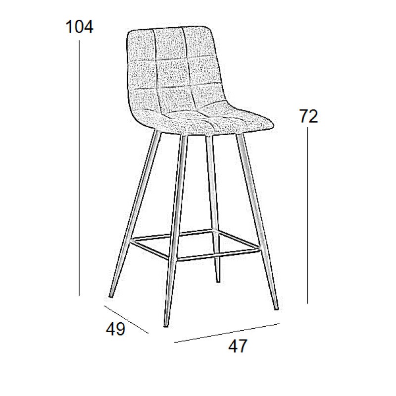 Σκαμπό Μπάρ Art Maison Braham 4τμχ Off White Ύφασμα 41x46x73/100εκ.-41X46X73/100εκ.