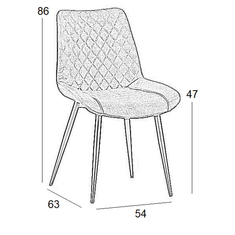 Καρέκλα Art Maison Stenlose - Beige (54x60x48/87εκ.)