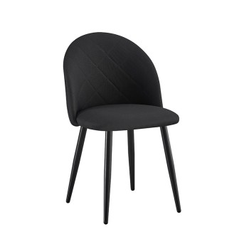 Καρέκλα Τραπεζαρίας Art Maison Nyborg Μεταλλική 4τμχ Μαύρο/Μαύρο Ύφασμα 47X53.5X49-80εκ.-47X53.5X49-80εκ.