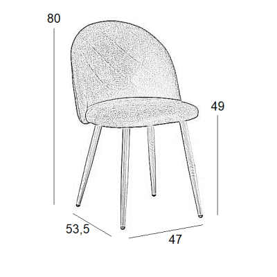 Καρέκλα Τραπεζαρίας Art Maison Nyborg Μεταλλική 4τμχ Μαύρο/Γκρί Ύφασμα 47X53.5X49-80εκ.-47X53.5X49-80εκ.