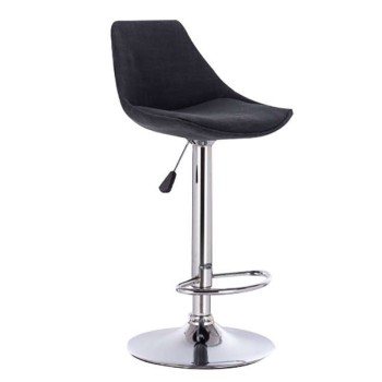 Σκαμπό Μπάρ Art Maison Hammel 2τμχ Μαύρο Γκρί Ύφασμα 38x46x105εκ.-38Χ46Χ63-83/85-105εκ.