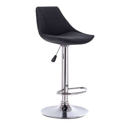 Σκαμπό Μπάρ Art Maison Hammel 2τμχ Μαύρο Γκρί Ύφασμα 38x46x105εκ.-38Χ46Χ63-83/85-105εκ.