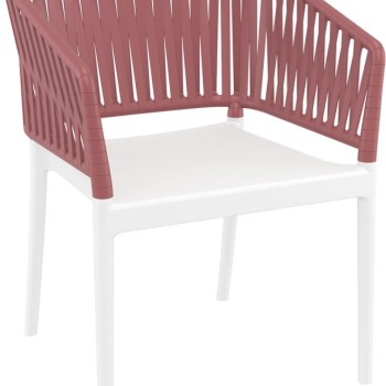 ΠΟΛΥΘΡΟΝΑ ART MAISON SELENE WHITE/MARSALA ΠΟΛ/ΝΙΟΥ-58X58X80εκ.