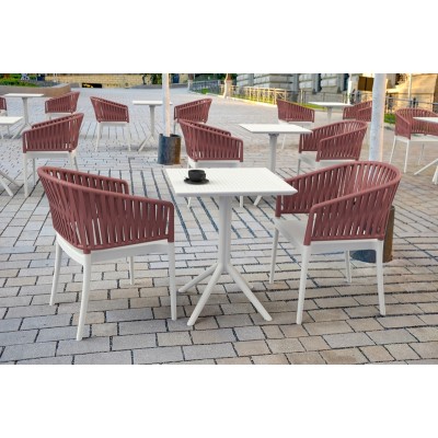 ΠΟΛΥΘΡΟΝΑ ART MAISON SELENE WHITE/MARSALA ΠΟΛ/ΝΙΟΥ-58X58X80εκ.