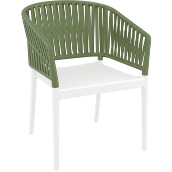 ΠΟΛΥΘΡΟΝΑ ART MAISON SELENE WHITE/OLIVE GREEN ΠΟΛ/ΝΙΟΥ-58X58X80εκ.