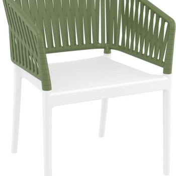 ΠΟΛΥΘΡΟΝΑ ART MAISON SELENE WHITE/OLIVE GREEN ΠΟΛ/ΝΙΟΥ-58X58X80εκ.