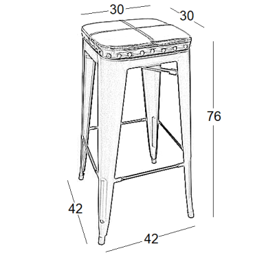 Σκαμπό χωρίς πλάτη Art Maison Olstykke - Black (43X43X76εκ.)