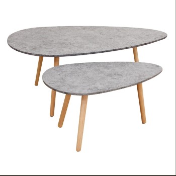 ΤΡΑΠΕΖΙ ΣΑΛΟΝΙΟΥ ART MAISON BOOGIE ΣΕΤ 2τμχ. CEMENT COLOR 116Χ65Χ45 & 75Χ43Χ40εκ. -116Χ65Χ45/75Χ43Χ40εκ.