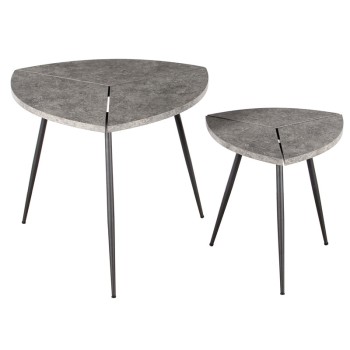 ΤΡΑΠΕΖΙ ΣΑΛΟΝΙΟΥ ART MAISON BOODLE SET CEMENT COLOR -60X60X50/40X40X40εκ.