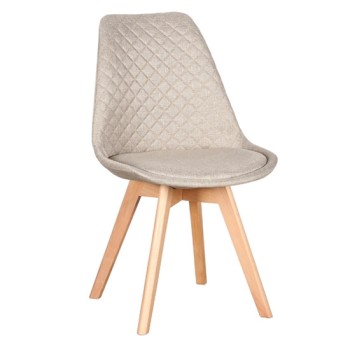 Καρέκλα Τραπεζαρίας Art Maison Blondie Ξύλινη 4τμχ Beige Ύφασμα 50x56x84εκ.-50Χ56Χ84εκ.